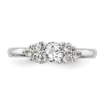 14k White Gold 1/4 carat Lab Grown Diamond VS/SI+ G+ Semi-Mount Peg Set Engagement Ring