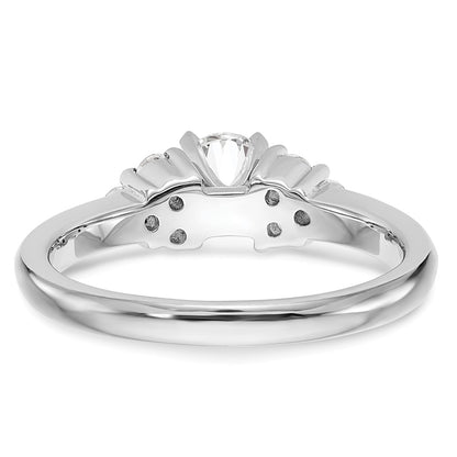 14k White Gold 1/4 carat Lab Grown Diamond VS/SI+ G+ Semi-Mount Peg Set Engagement Ring
