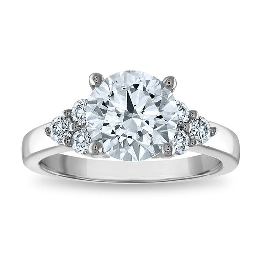 14kw Certified 2.66ct Round Lab Grown VS/SI FGH Dia Complete Engagement Rin