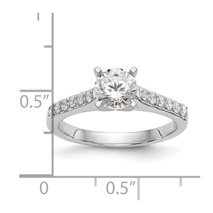 14k White Gold 1/4 carat Lab Grown Diamond VS/SI+ G+ Semi Mount Peg Set Engagement Ring