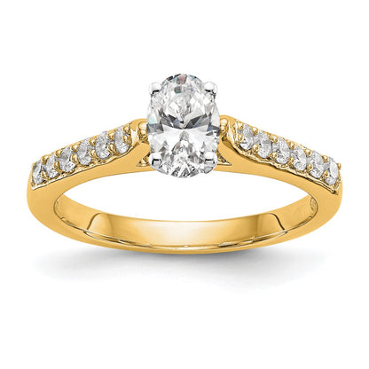 14k Two Tone 1/4 carat Lab Grown Diamond VS/SI+ G+ Semi Mount Peg Set Engagement Ring