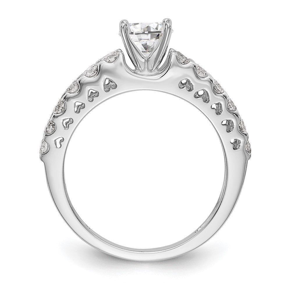 14k White Gold 1/2 carat Lab Grown Diamond VS/SI+ G+ Semi Mount Peg Set Engagement Ring