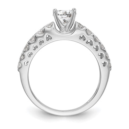 14k White Gold 1/2 carat Lab Grown Diamond VS/SI+ G+ Semi Mount Peg Set Engagement Ring