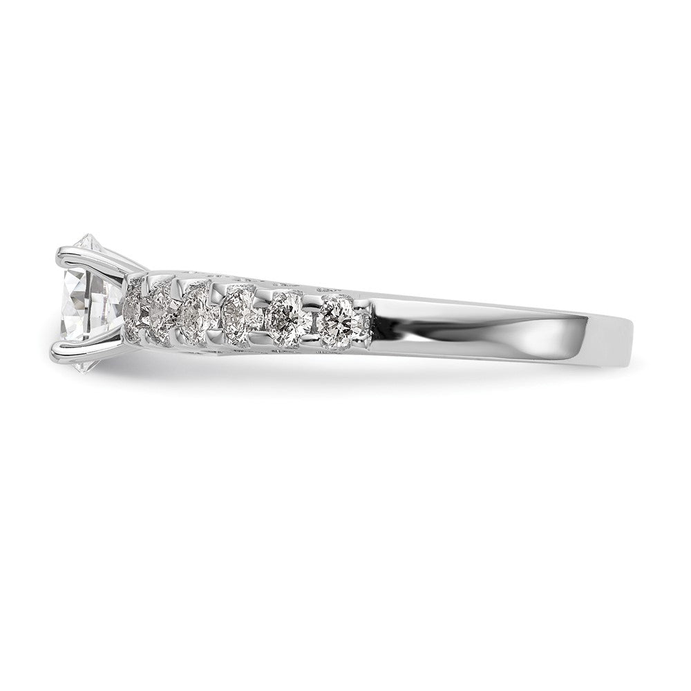 14k White Gold 1/2 carat Lab Grown Diamond VS/SI+ G+ Semi Mount Peg Set Engagement Ring