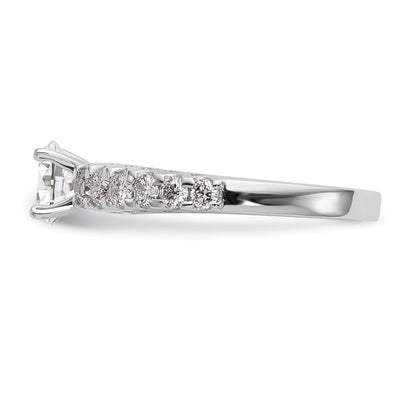 14k White Gold 1/2 carat Lab Grown Diamond VS/SI+ G+ Semi Mount Peg Set Engagement Ring