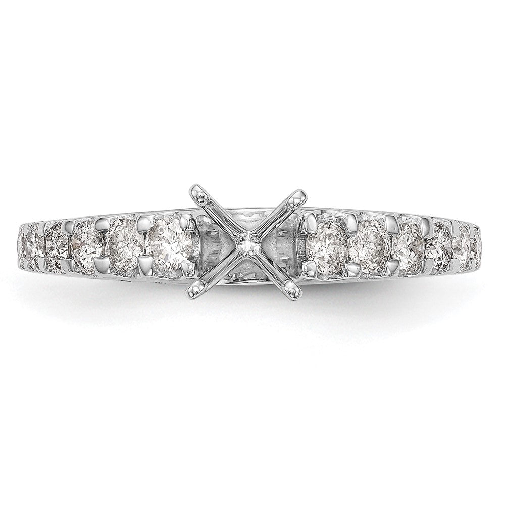 14k White Gold 1/2 carat Lab Grown Diamond VS/SI+ G+ Semi Mount Peg Set Engagement Ring