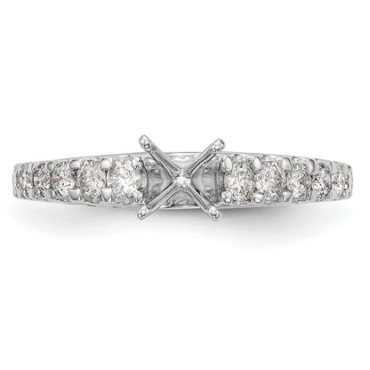 14k White Gold 1/2 carat Lab Grown Diamond VS/SI+ G+ Semi Mount Peg Set Engagement Ring