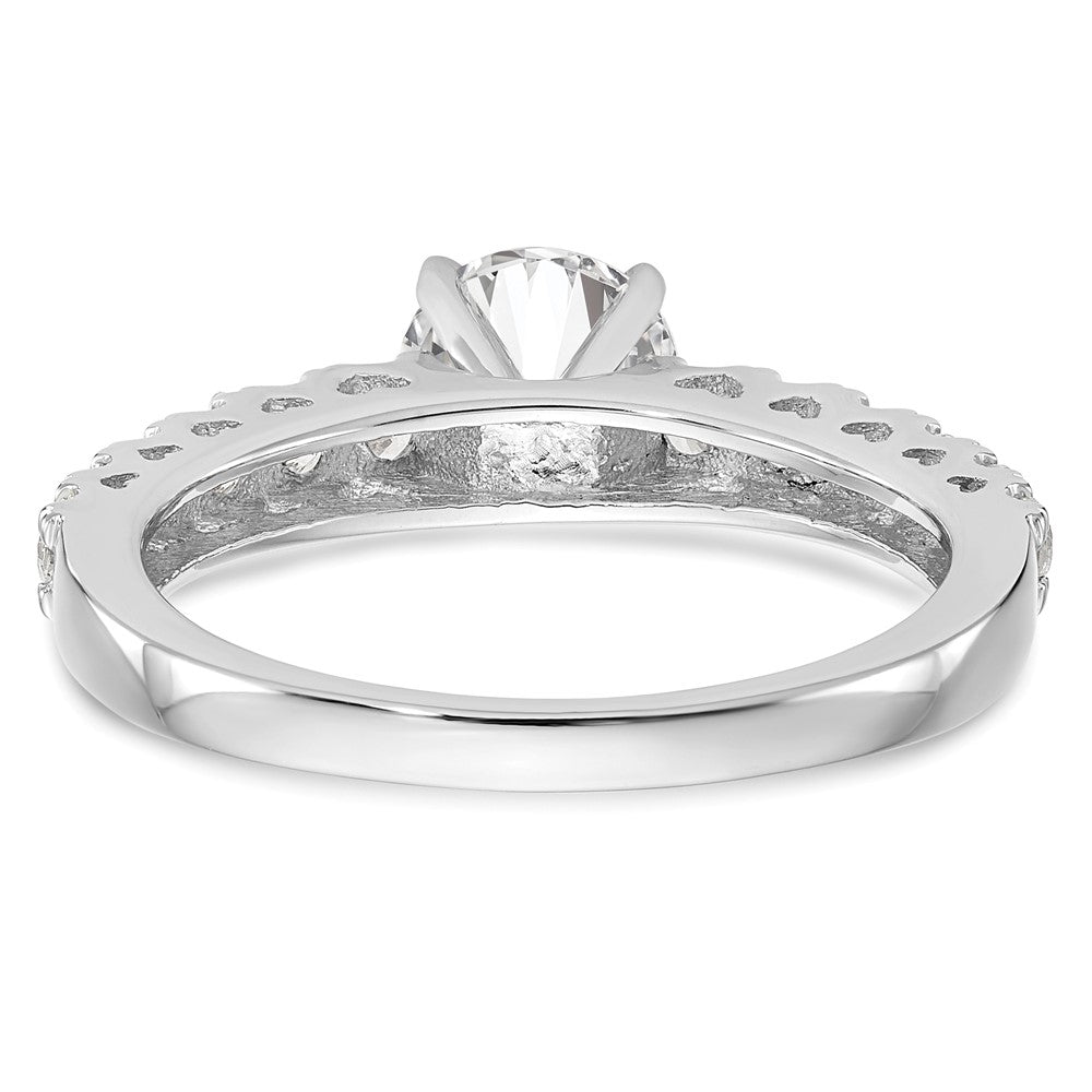 14k White Gold 1/2 carat Lab Grown Diamond VS/SI+ G+ Semi Mount Peg Set Engagement Ring