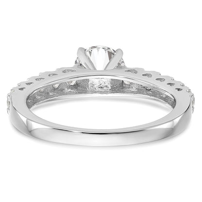 14k White Gold 1/2 carat Lab Grown Diamond VS/SI+ G+ Semi Mount Peg Set Engagement Ring