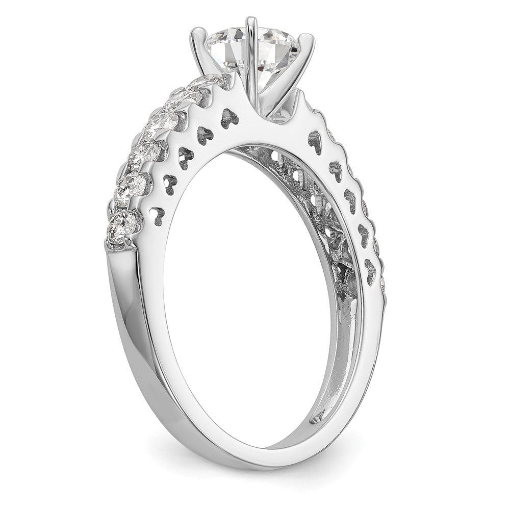 14k White Gold 1/2 carat Lab Grown Diamond VS/SI+ G+ Semi Mount Peg Set Engagement Ring
