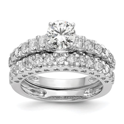 14k White Gold 1/2 carat Lab Grown Diamond VS/SI+ G+ Semi Mount Peg Set Engagement Ring