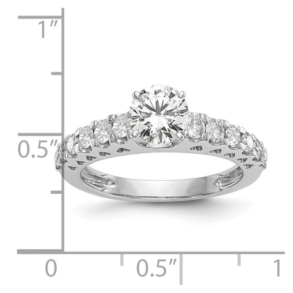 14k White Gold 1/2 carat Lab Grown Diamond VS/SI+ G+ Semi Mount Peg Set Engagement Ring