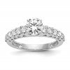14k White Gold 1/2 carat Lab Grown Diamond VS/SI+ G+ Semi Mount Peg Set Engagement Ring