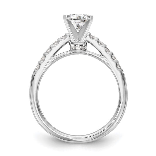 14K White Gold Peg Set 1/3 carat Diamond Semi-mount Engagement Ring