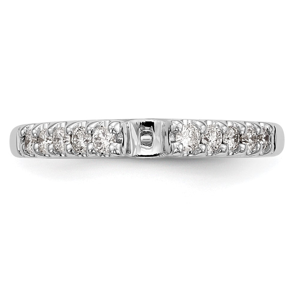 14K White Gold Peg Set 1/3 carat Diamond Semi-mount Engagement Ring
