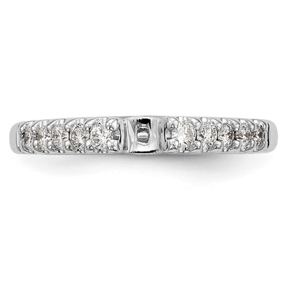14K White Gold Peg Set 1/3 carat Diamond Semi-mount Engagement Ring