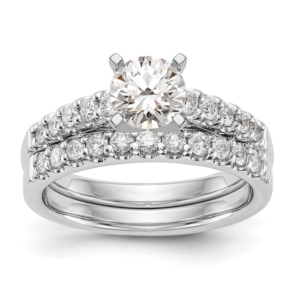 14K White Gold Peg Set 1/3 carat Diamond Semi-mount Engagement Ring