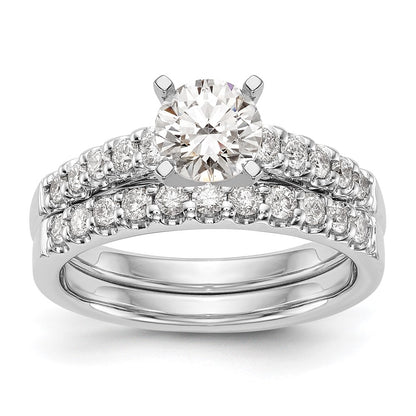 14K White Gold Peg Set 1/3 carat Diamond Semi-mount Engagement Ring
