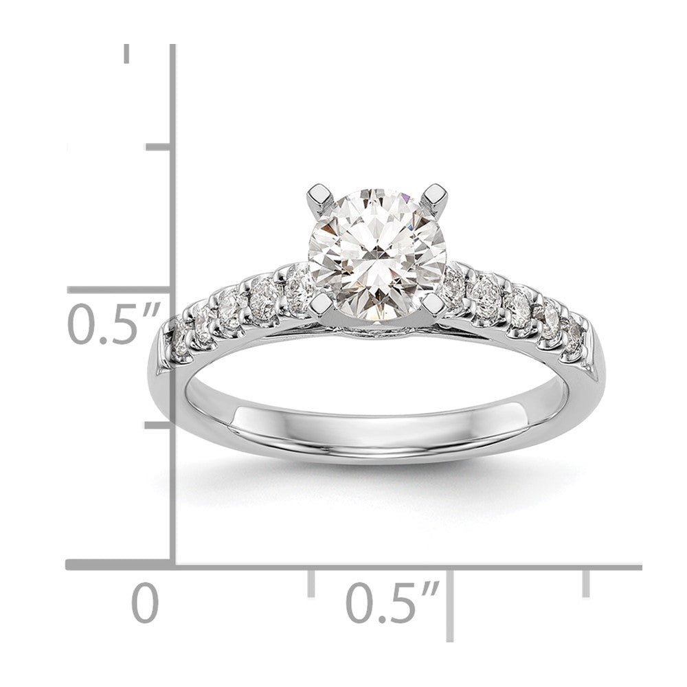 14K White Gold Peg Set 1/3 carat Diamond Semi-mount Engagement Ring