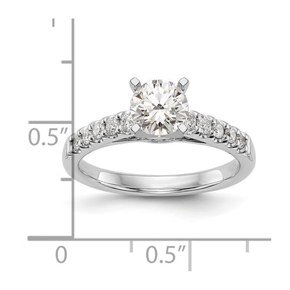 14K White Gold Peg Set 1/3 carat Diamond Semi-mount Engagement Ring
