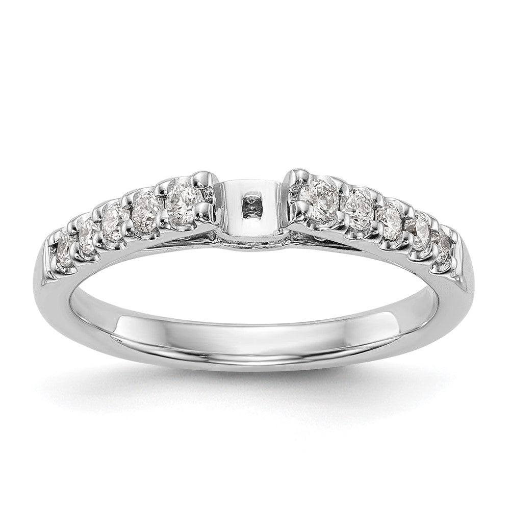 14K White Gold Peg Set 1/3 carat Diamond Semi-mount Engagement Ring
