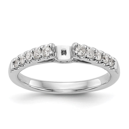 14K White Gold Peg Set 1/3 carat Diamond Semi-mount Engagement Ring