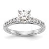 14K White Gold Peg Set 1/3 carat Diamond Semi-mount Engagement Ring