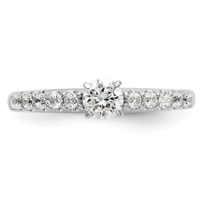 14K White Gold Peg Set 1/4 carat Diamond Semi-mount Engagement Ring