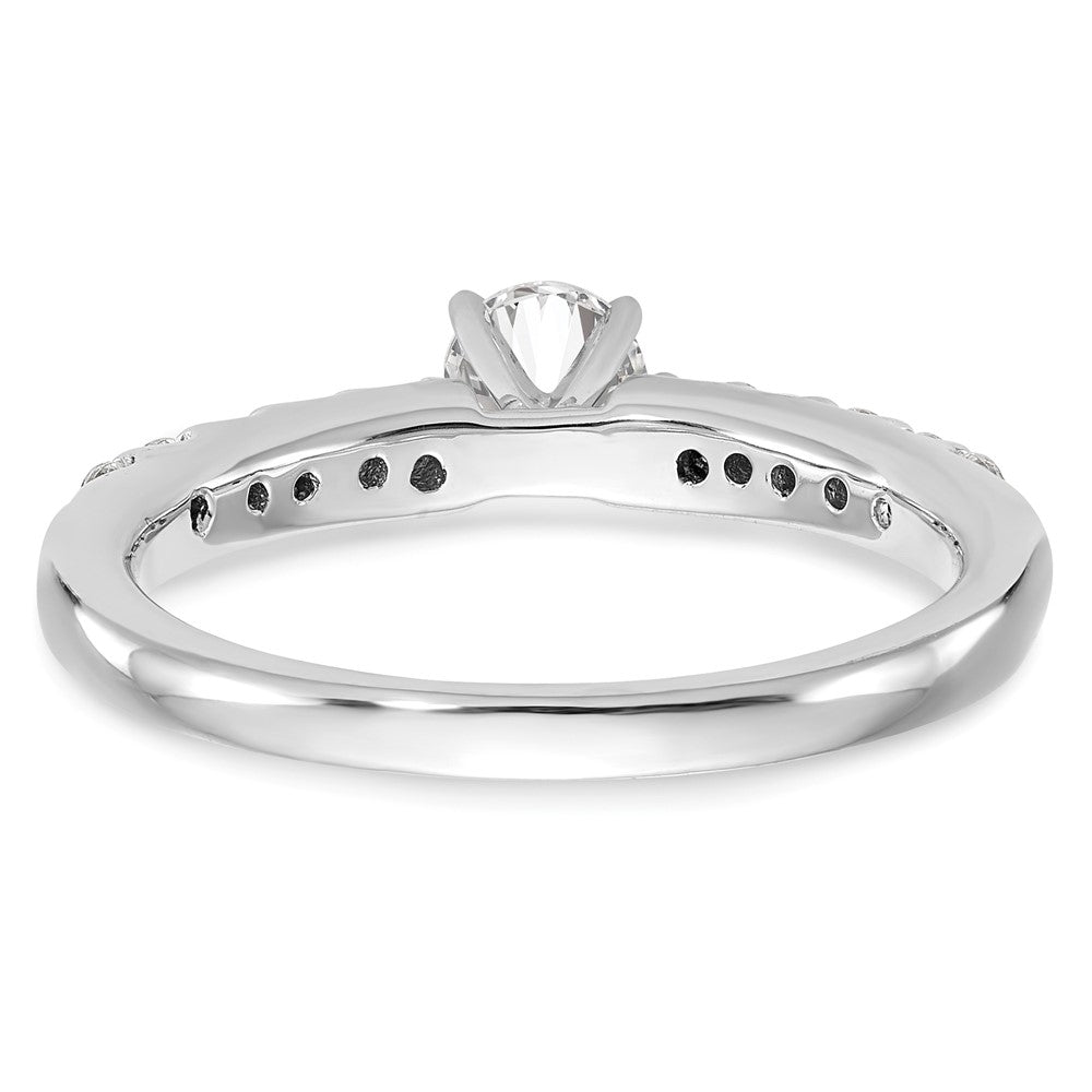 14K White Gold Peg Set 1/4 carat Diamond Semi-mount Engagement Ring