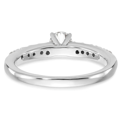 14K White Gold Peg Set 1/4 carat Diamond Semi-mount Engagement Ring