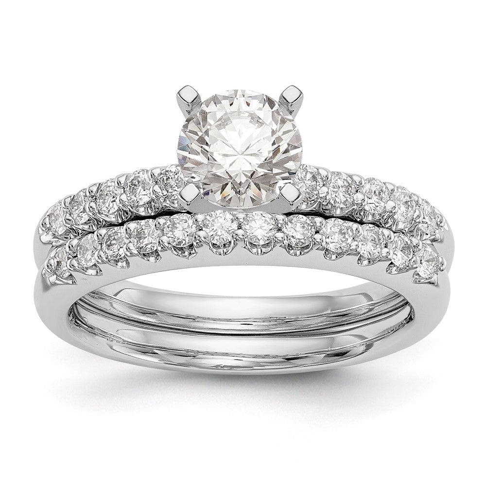 14K White Gold Peg Set 1/4 carat Diamond Semi-mount Engagement Ring