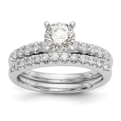 14K White Gold Peg Set 1/4 carat Diamond Semi-mount Engagement Ring
