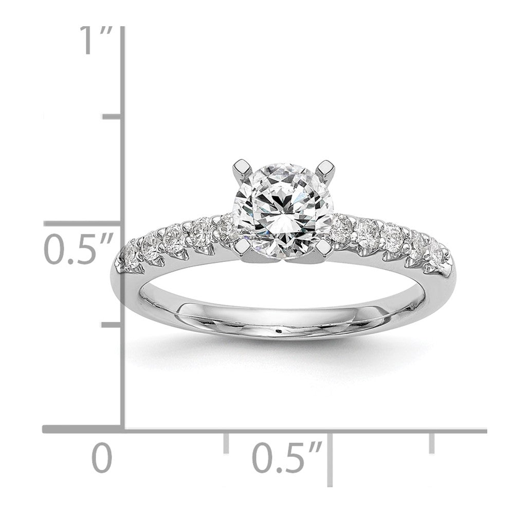 14K White Gold Peg Set 1/4 carat Diamond Semi-mount Engagement Ring