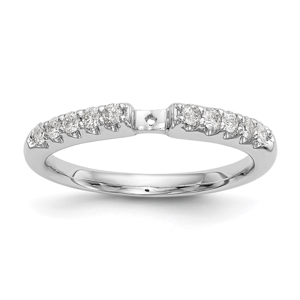 14K White Gold Peg Set 1/4 carat Diamond Semi-mount Engagement Ring