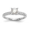 14K White Gold Peg Set 1/4 carat Diamond Semi-mount Engagement Ring