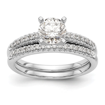 14K White Gold Peg Set 1/10 carat Diamond Semi-mount Engagement Ring
