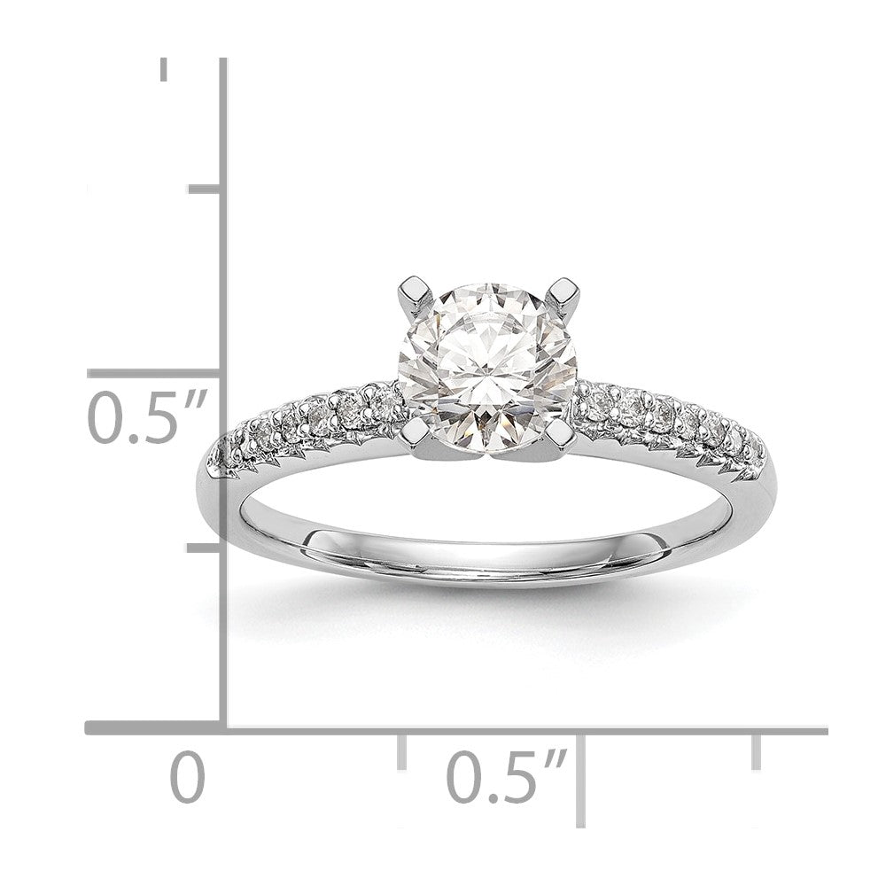 14K White Gold Peg Set 1/10 carat Diamond Semi-mount Engagement Ring