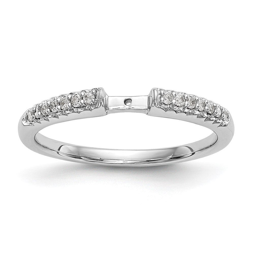 14K White Gold Peg Set 1/10 carat Diamond Semi-mount Engagement Ring