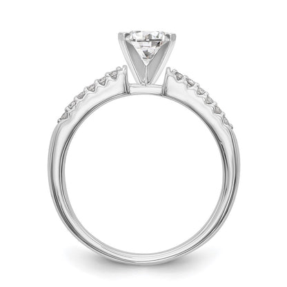 14K White Gold Peg Set 1/8 carat Diamond Semi-mount Engagement Ring