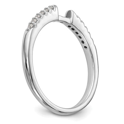 14K White Gold Peg Set 1/8 carat Diamond Semi-mount Engagement Ring