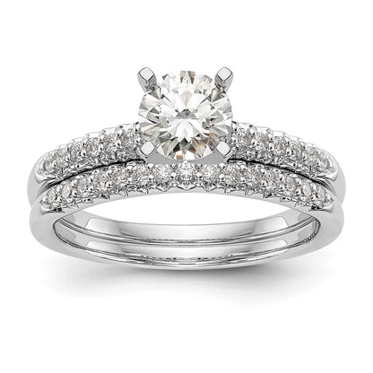 14K White Gold Peg Set 1/8 carat Diamond Semi-mount Engagement Ring
