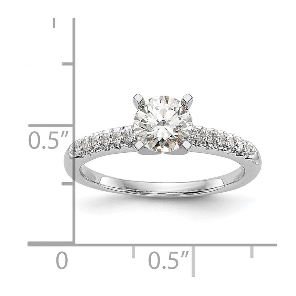 14K White Gold Peg Set 1/8 carat Diamond Semi-mount Engagement Ring