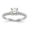14K White Gold Peg Set 1/8 carat Diamond Semi-mount Engagement Ring