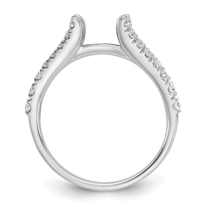 14K White Gold Peg Set 1/2 carat Diamond Semi-mount Engagement Ring