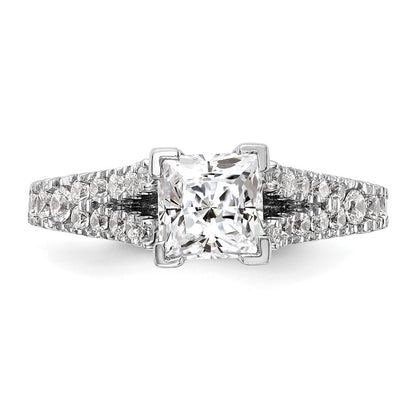 14K White Gold Peg Set 1/2 carat Diamond Semi-mount Engagement Ring