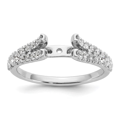 14K White Gold Peg Set 1/2 carat Diamond Semi-mount Engagement Ring