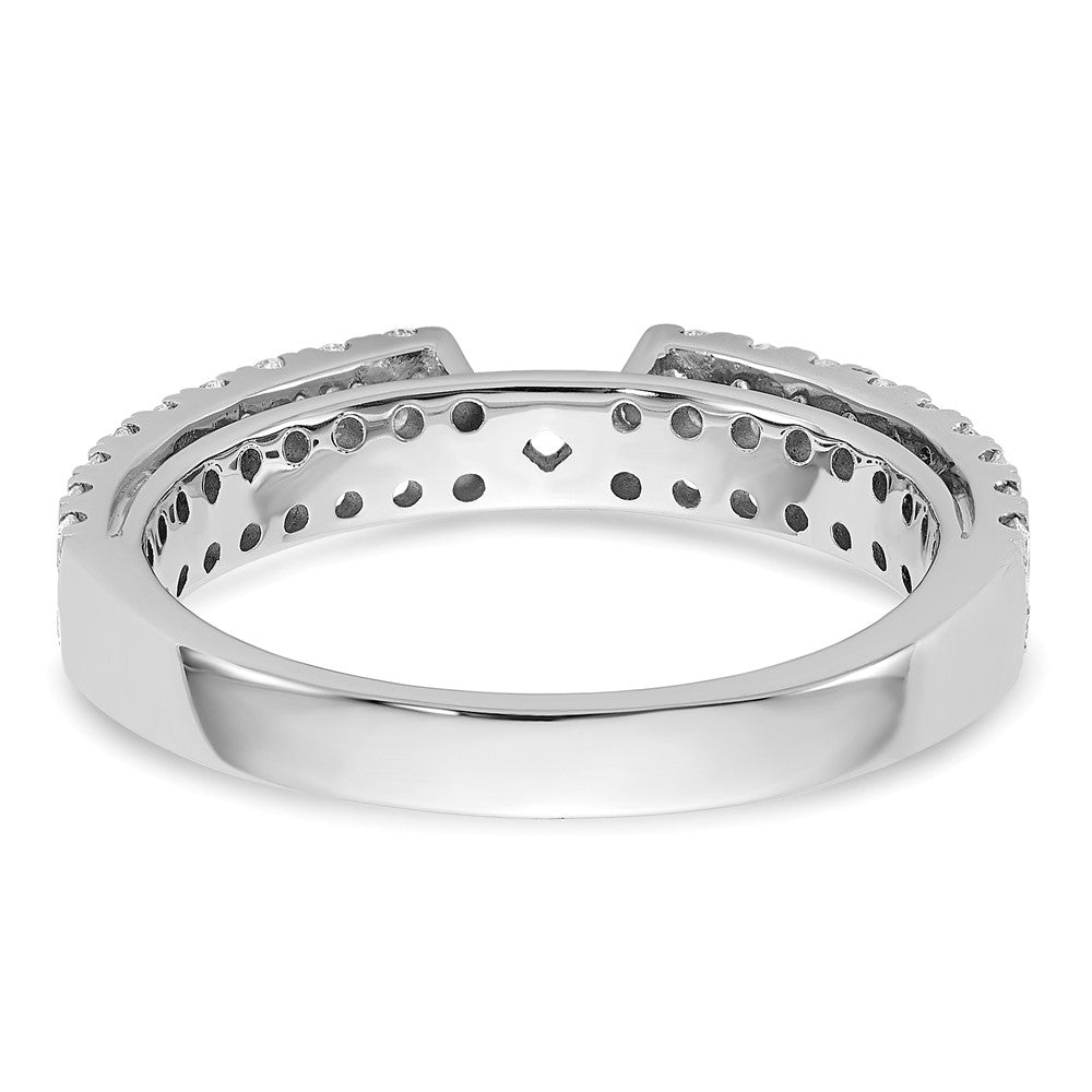 14K White Gold 2-Row Peg Set 3/4 carat Diamond Semi-mount Engagement Ring