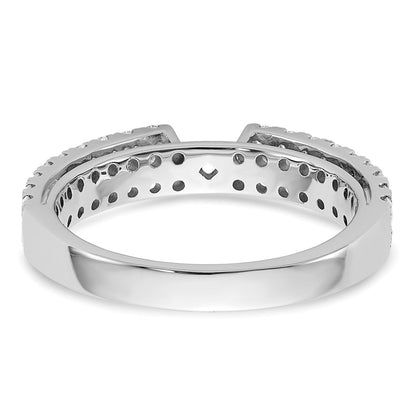 14K White Gold 2-Row Peg Set 3/4 carat Diamond Semi-mount Engagement Ring