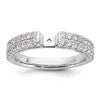 14K White Gold 2-Row Peg Set 3/4 carat Diamond Semi-mount Engagement Ring