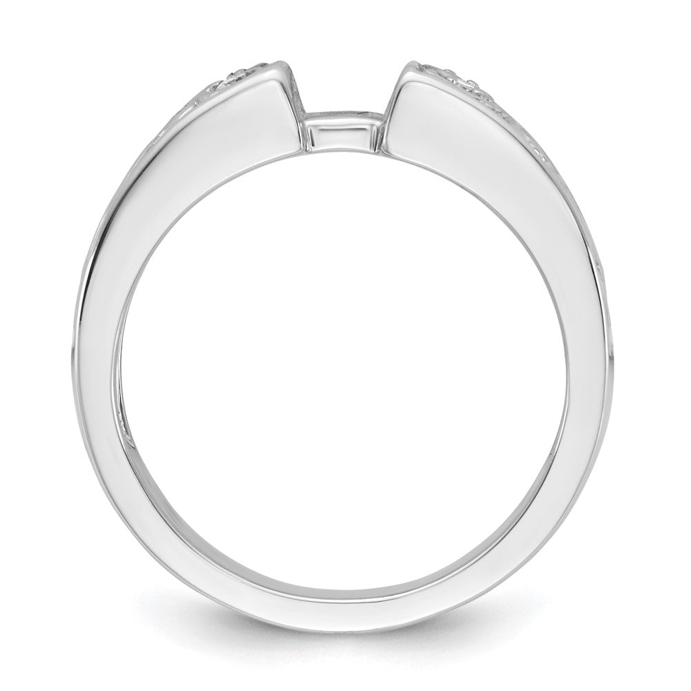 14K White Gold Leaf Design Peg Set 1/20 carat Diamond Semi-mount Engagement Ring